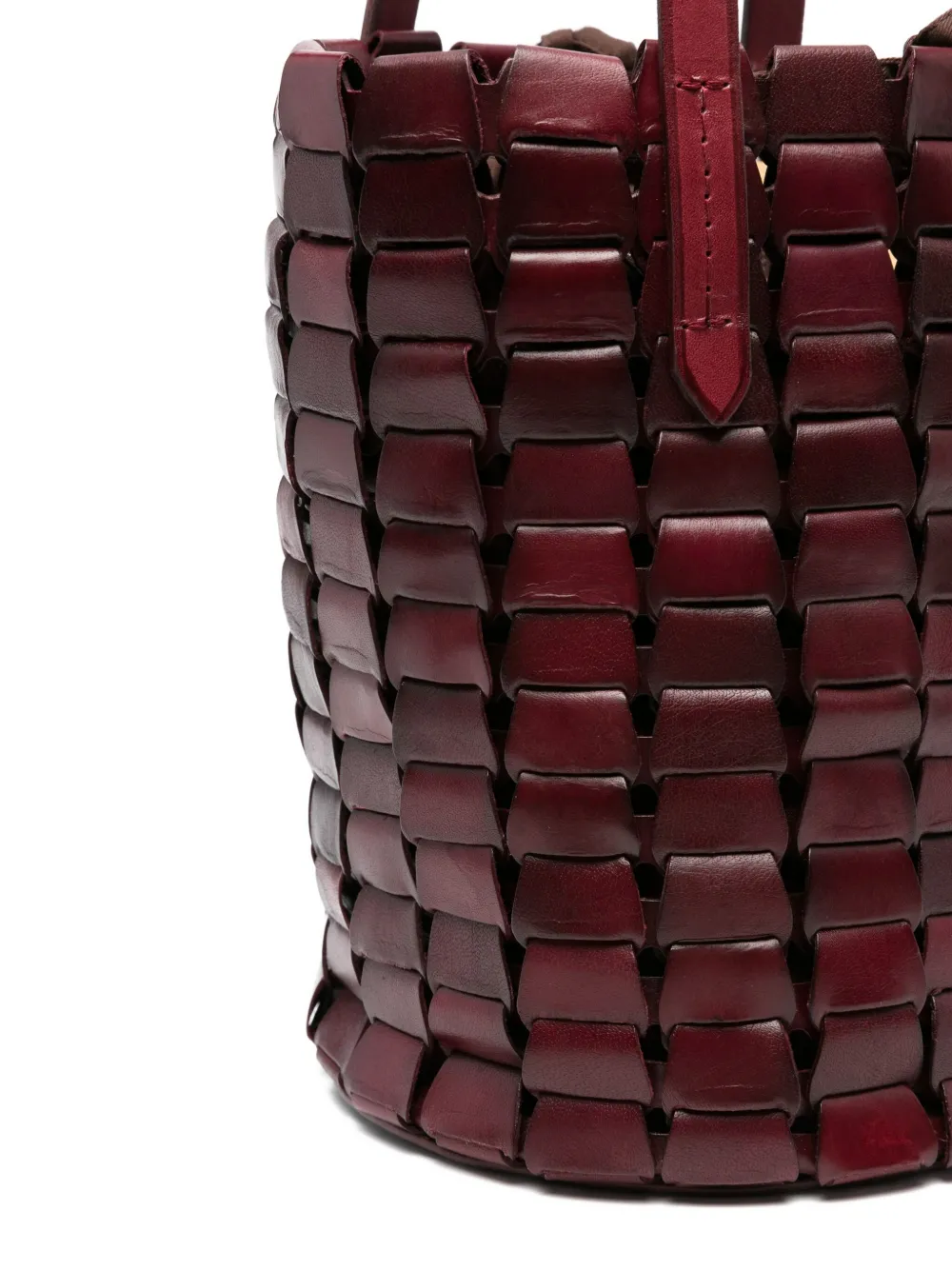 Dragon Diffusion Leather-woven Bucket Bag In Red
