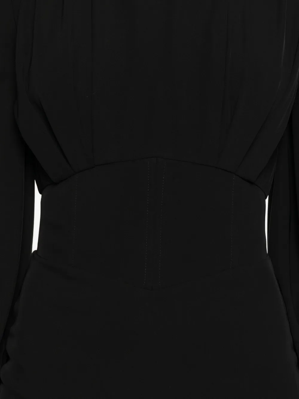 Vestiaire d'un Oiseau Libre Jurk met pofmouwen en hoge hals Zwart