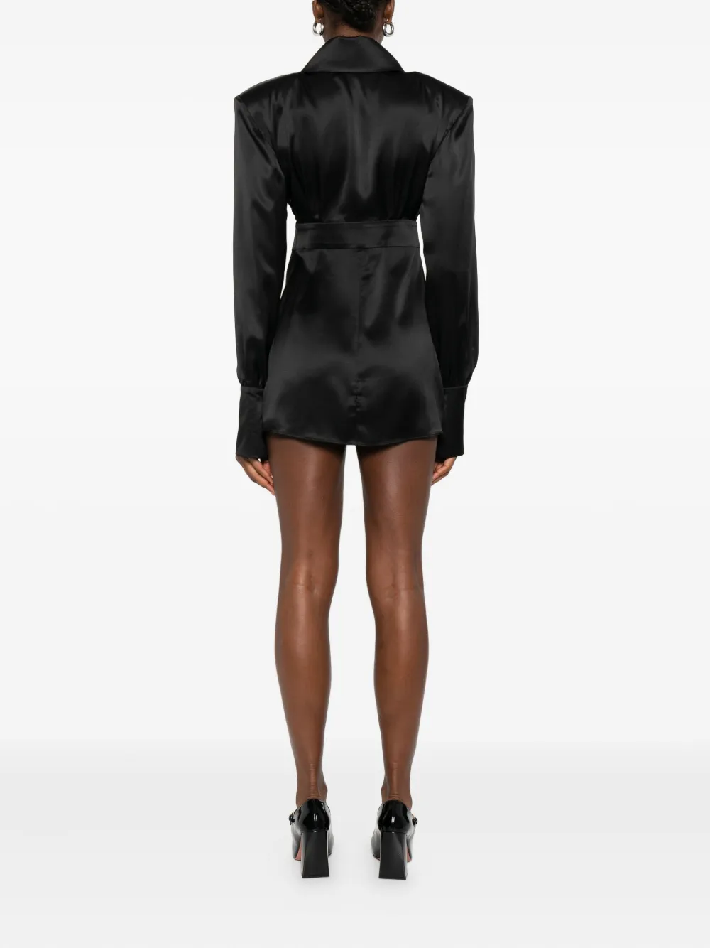 Vestiaire d'un Oiseau Libre Mini-jurk met blousekraag Zwart
