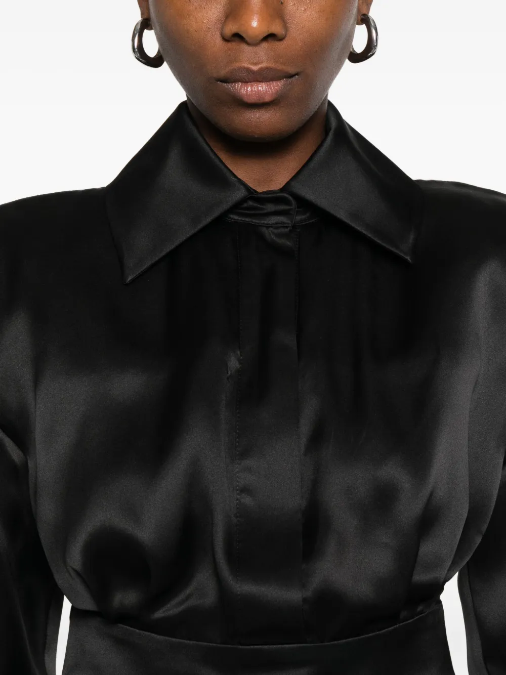 Vestiaire d'un Oiseau Libre Mini-jurk met blousekraag Zwart