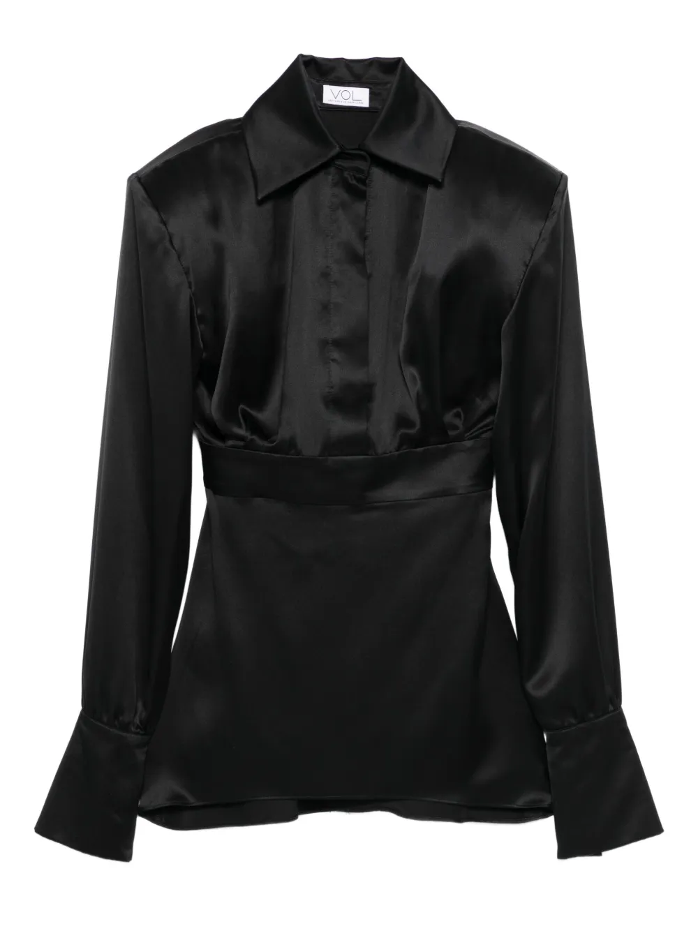 Vestiaire d'un Oiseau Libre Mini-jurk met blousekraag Zwart