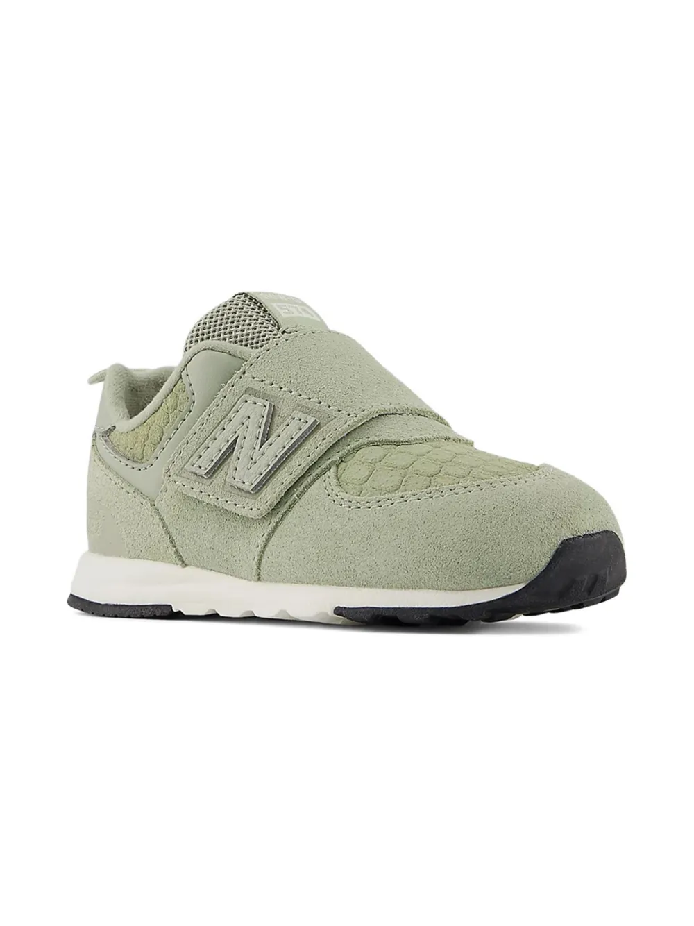 New Balance Kids 574 New-B Hook & Loop embossed strap sneakers | Green | Image 1