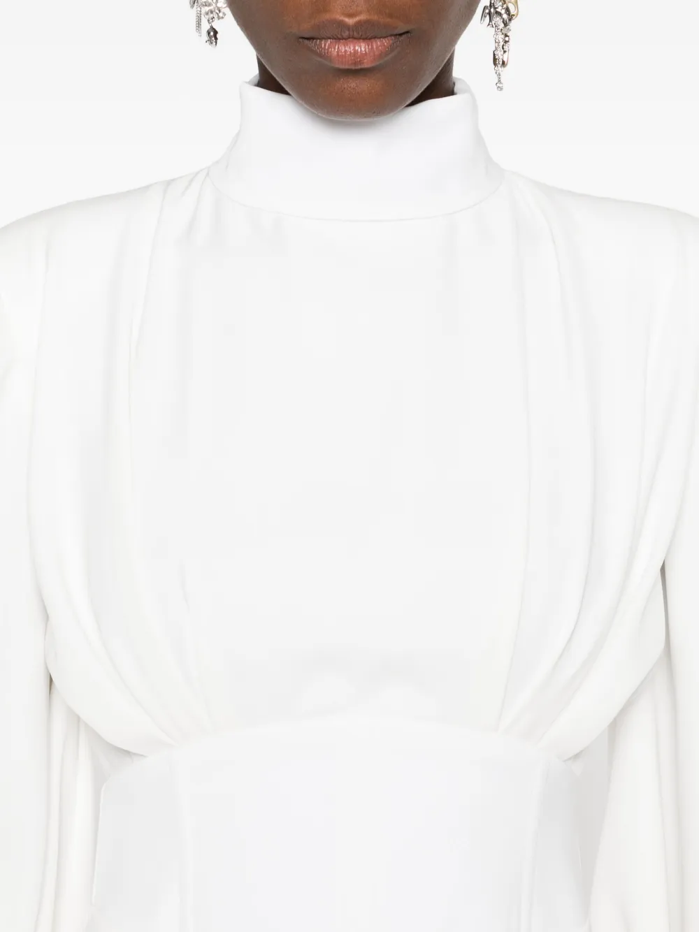 Vestiaire d'un Oiseau Libre high-neck balloon-sleeve dress - Wit