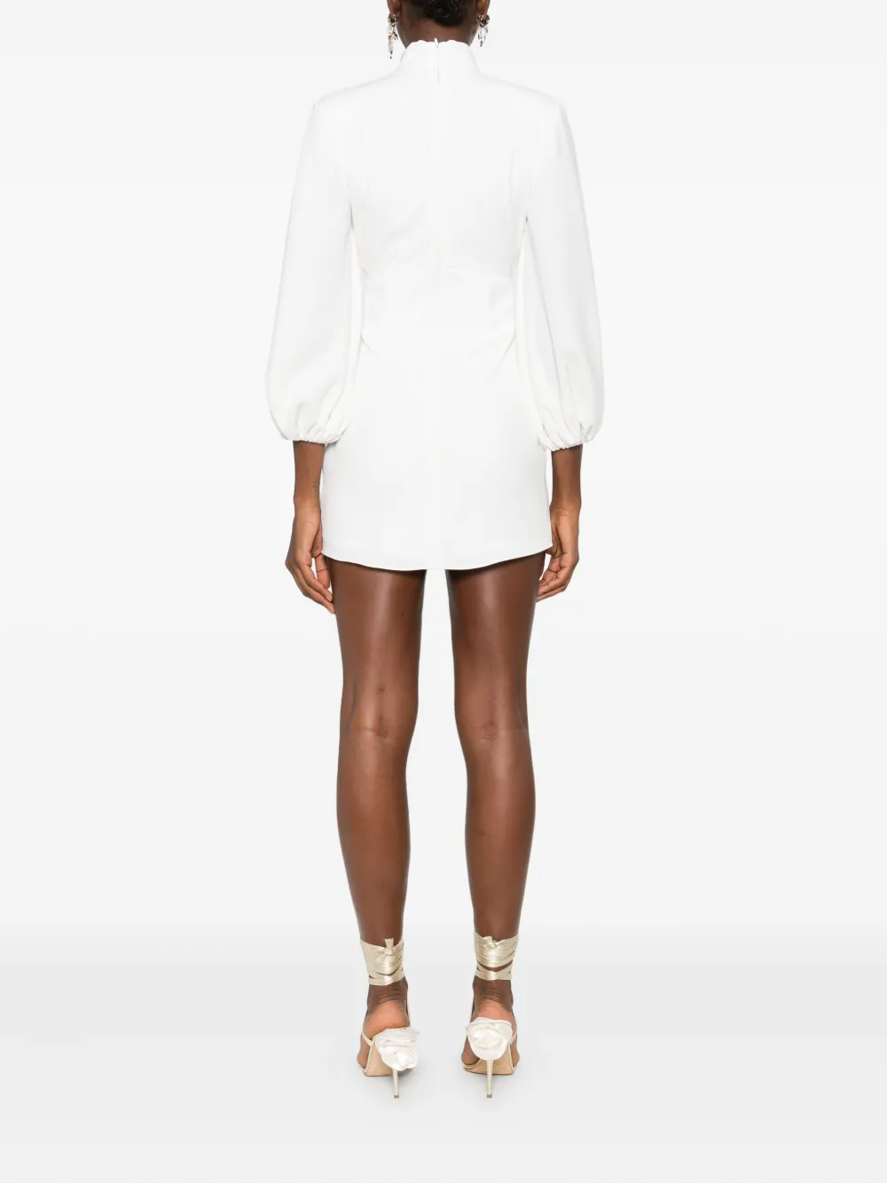 Vestiaire d'un Oiseau Libre Jurk met hoge hals en ballonmouwen Wit