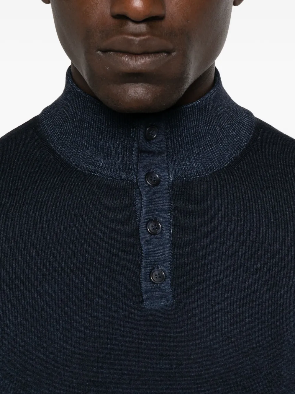 Daniele Fiesoli Henley Button Polo Shirt In Blue