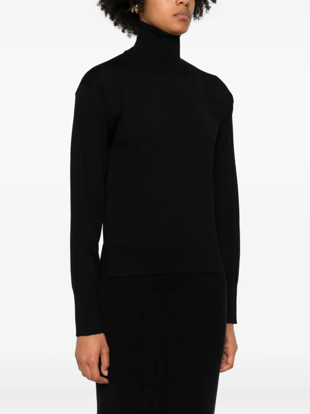 Daniele Fiesoli Turtleneck Merino-wool Sweater In Black