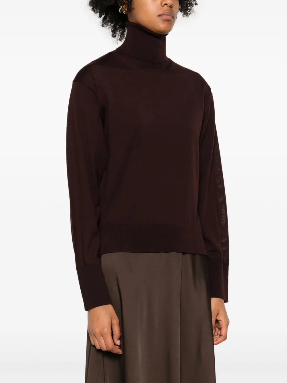 Daniele Fiesoli Turtleneck Merino-wool Sweater In Burgundy