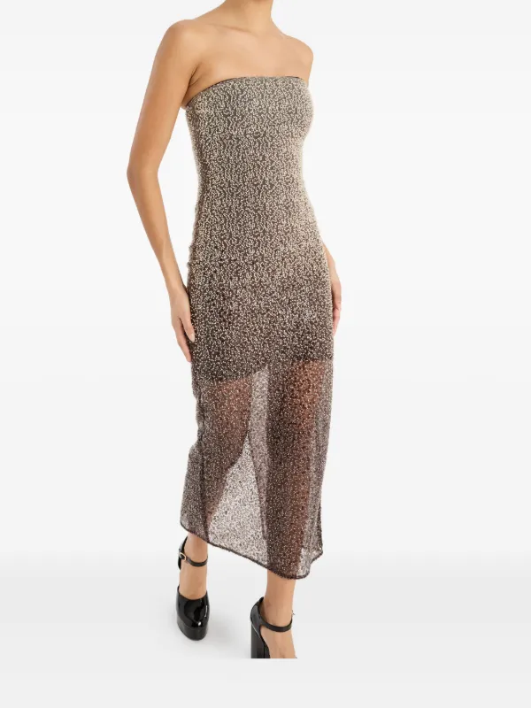 jacquard puffy midi dress