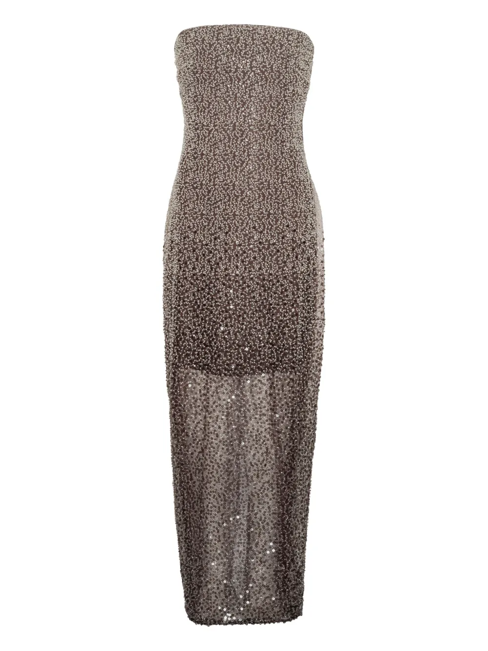ROTATE BIRGER CHRISTENSEN beaded midi tube dress | Brown | Image 1