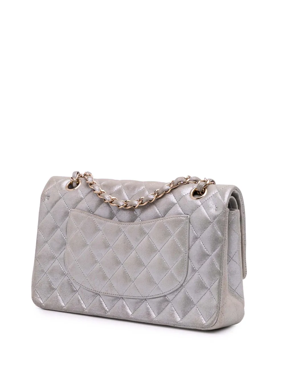 Pre-owned Chanel 2011 Medium Classic Iridescent Lambskin Double Flap Shoulder Bag In Brown