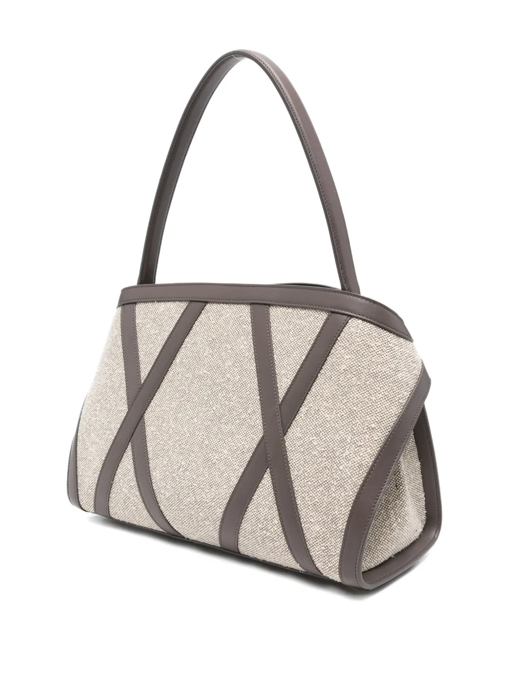 Ferragamo Hug leather-trimmed tote bag - Grijs