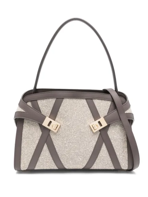 Ferragamo Hug leather-trimmed tote bag