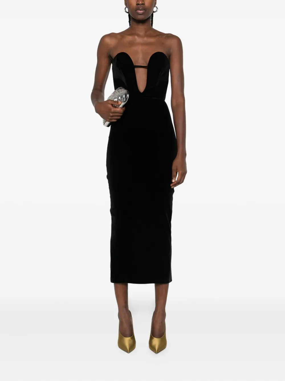 Vestiaire d'un Oiseau Libre off-the-shoulder velvet dress | Evening Dresses | Image 2
