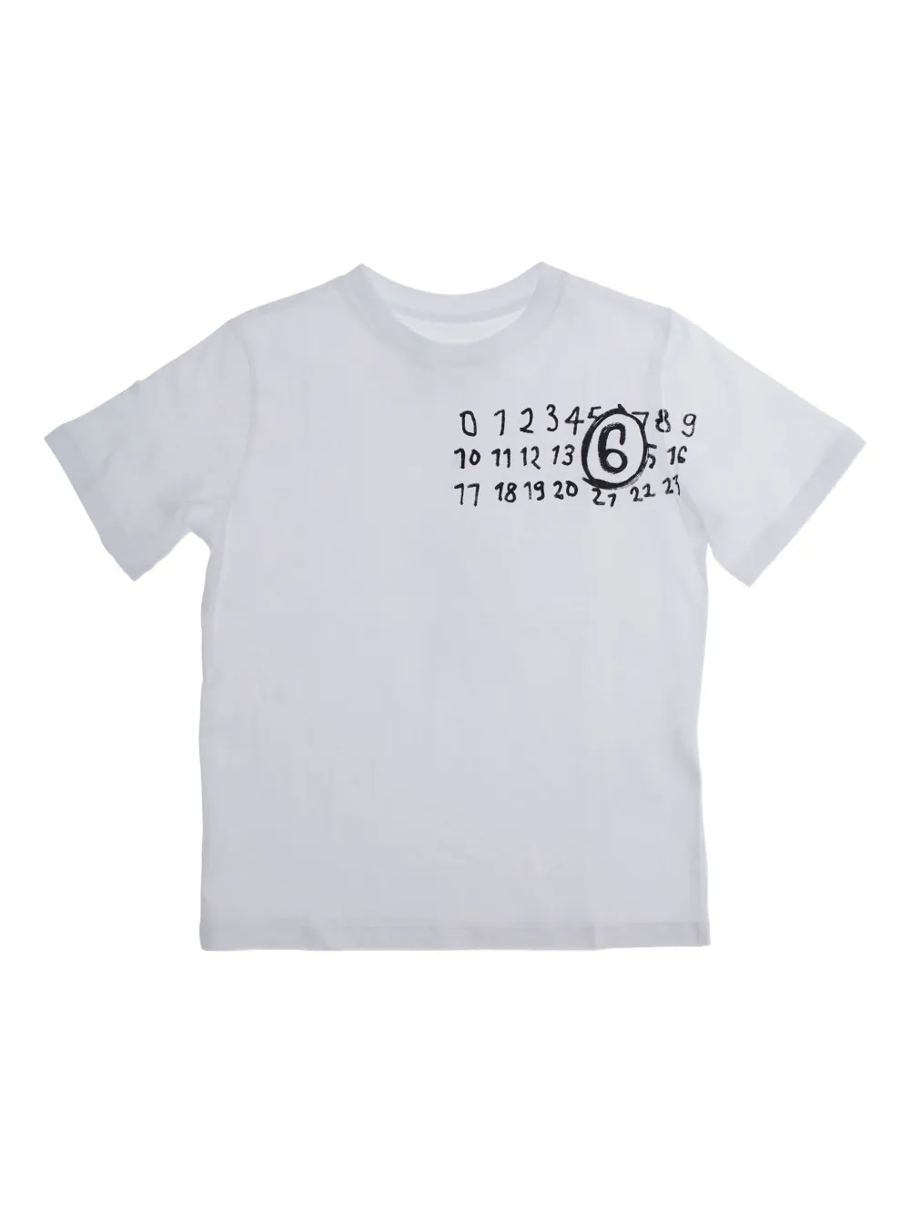 MM6 Maison Margiela Kids number-print T-shirt Wit