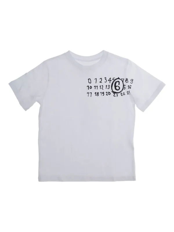 MM6 Maison Margiela Kids number-print T-shirt | White | FARFETCH