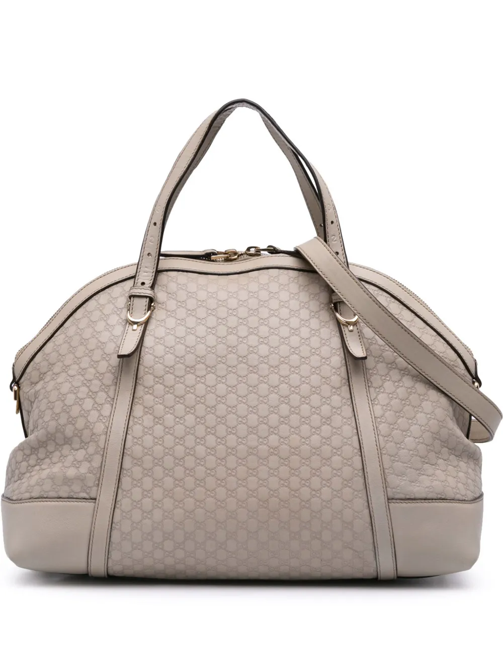 Pre-owned Gucci 2016-2025 Large Microssima Nice Dome Satchel In White