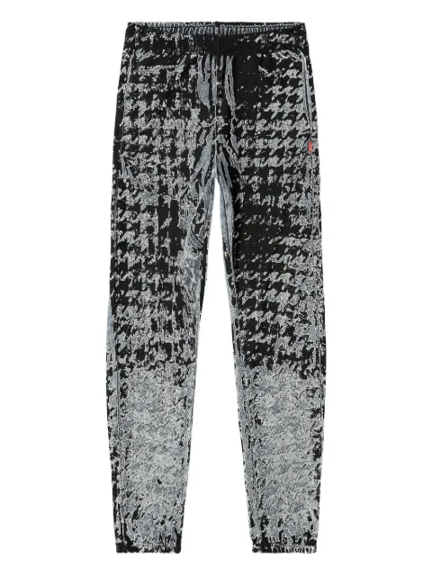 Diesel devoré-houndstooth elasticated trousers