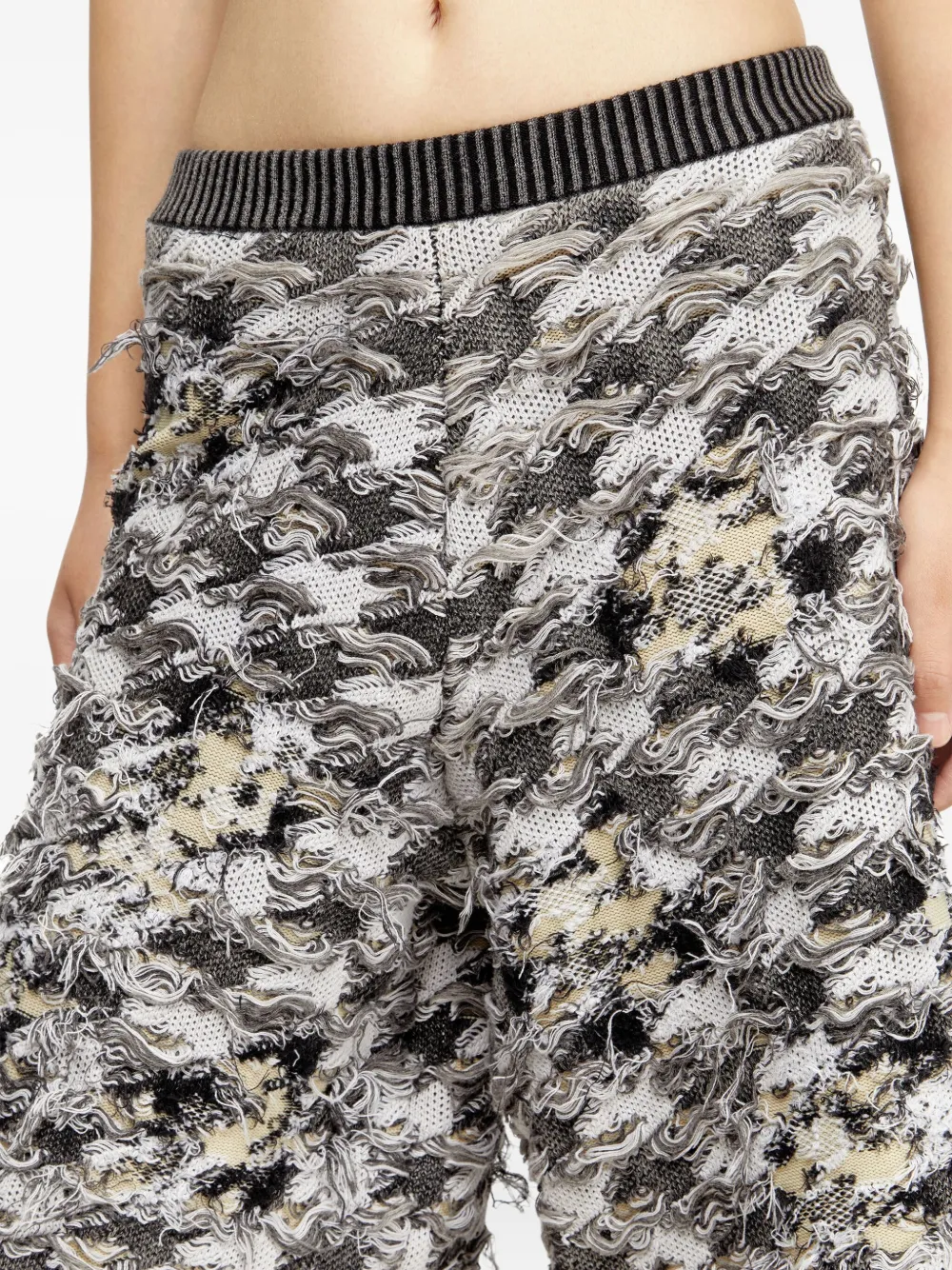 Diesel Houndstooth-jacquard Knee-length Shorts In Black