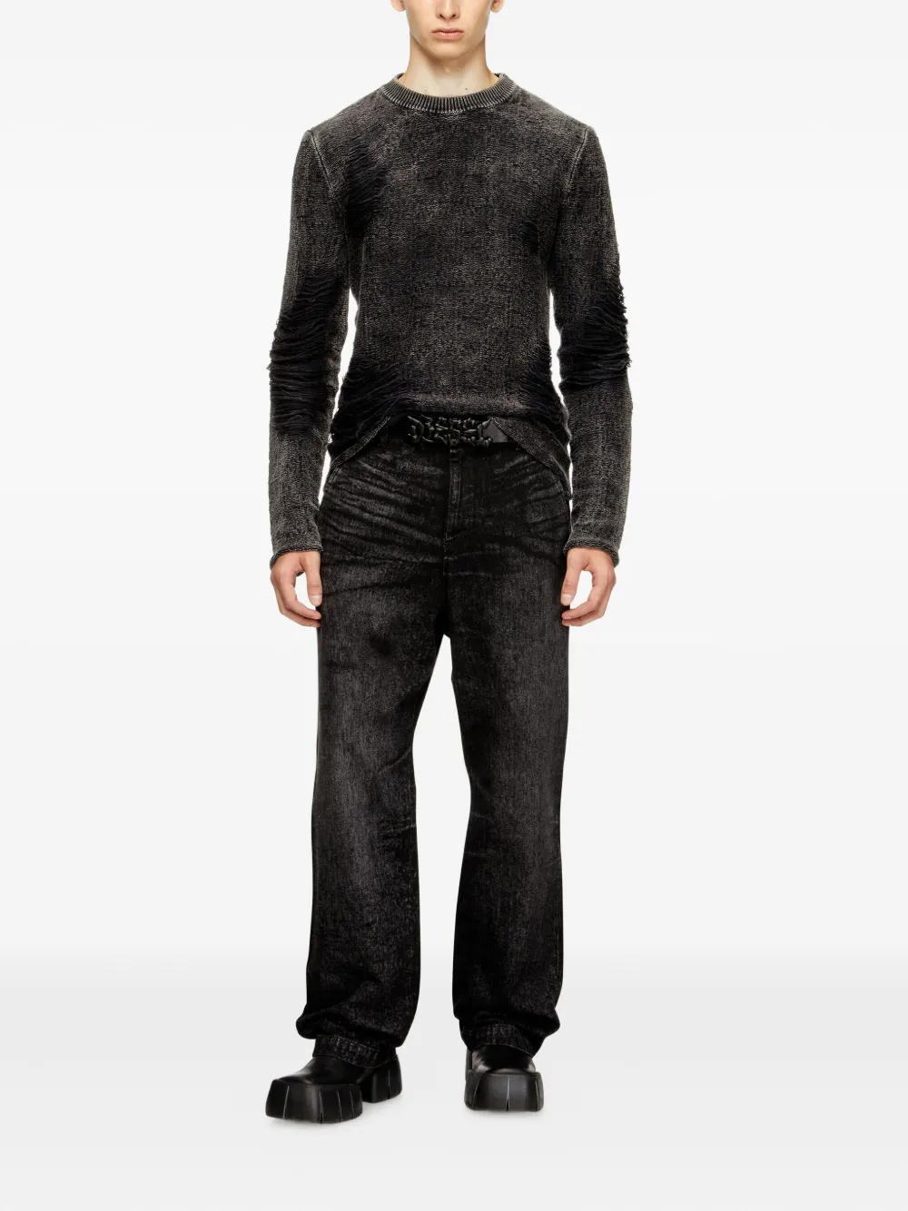 Diesel Trui met franje detail - Zwart