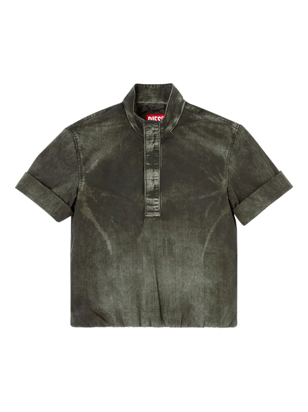 Diesel denim-effect short-sleeve polo shirt | Green | Image 1