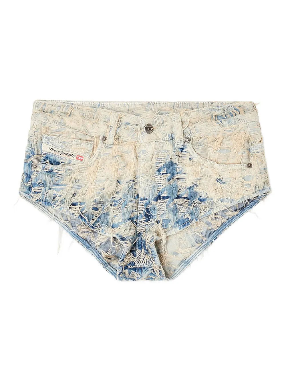Diesel De-jizz-fsh1 Shorts In Houndstooth-weave Denim In Blue