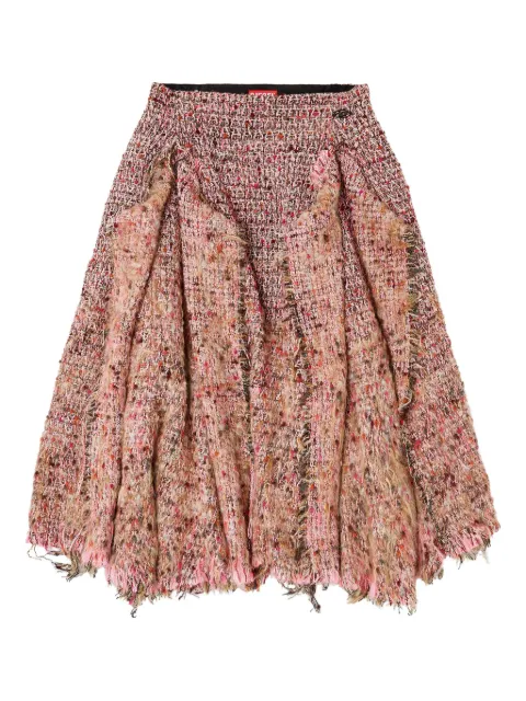 Diesel bouclé frayed asymmetrical skirt
