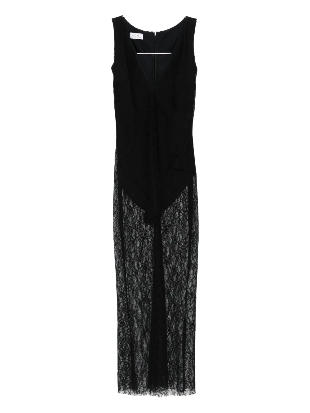 Vestiaire D'un Oiseau Libre Lace Midi Dress In Black