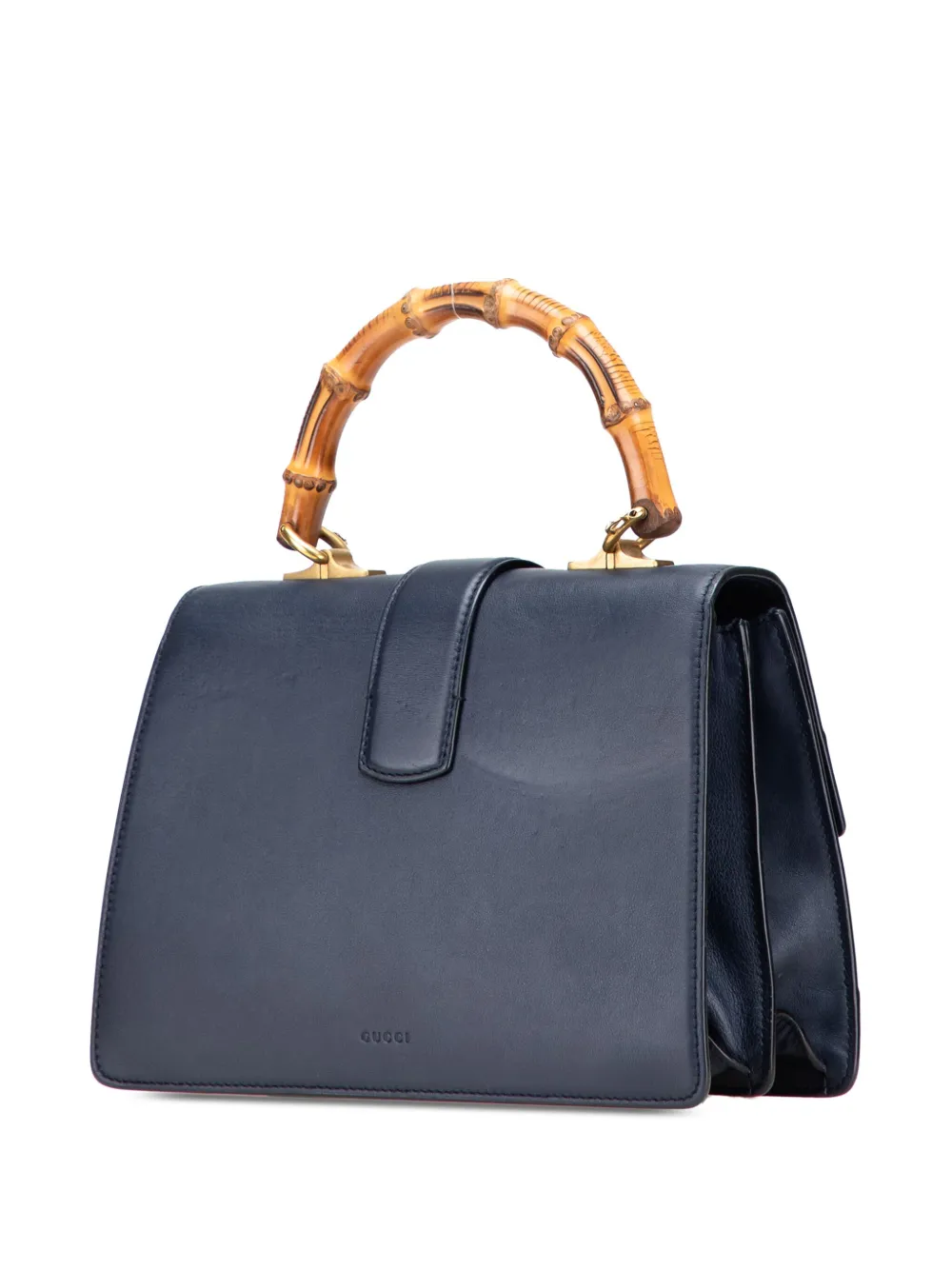 Pre-owned Gucci 2016-2025 Medium Leather Bamboo Dionysus Web Satchel In Blue
