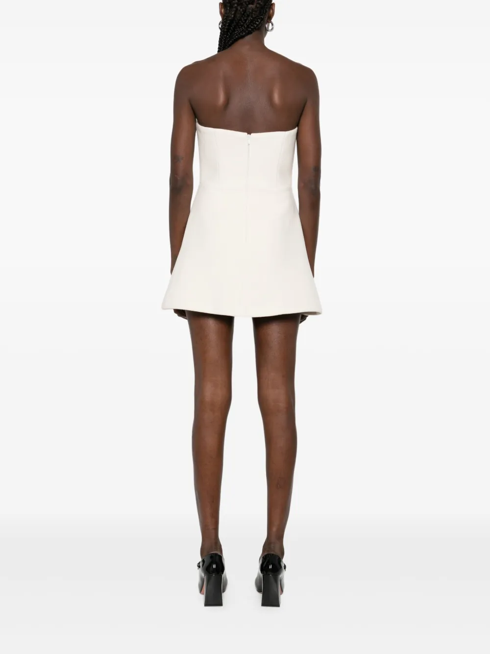 Vestiaire d'un Oiseau Libre Wollen mini-jurk met zak Beige