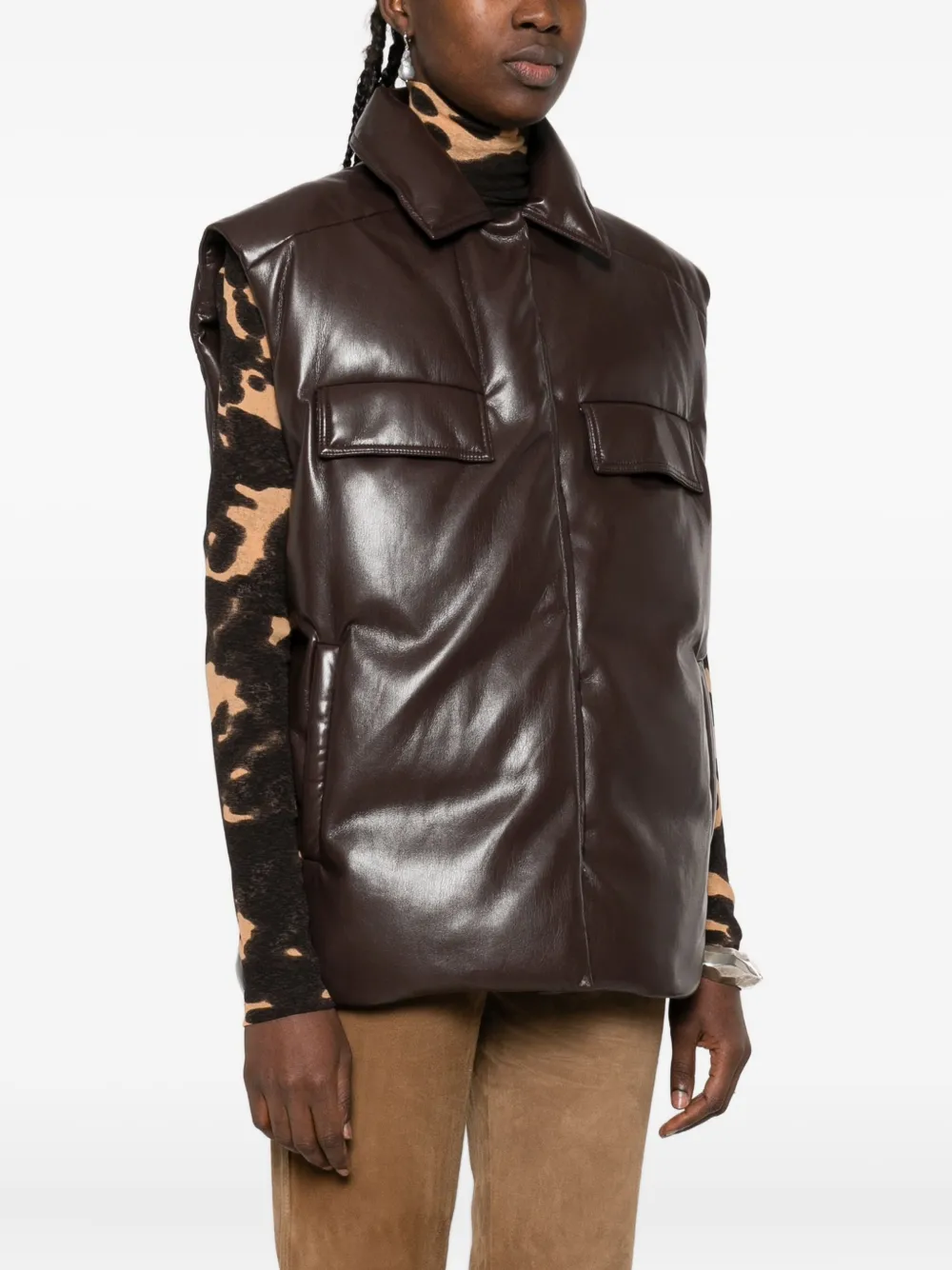 Nanushka Bodywarmer met opgestikte zak Bruin