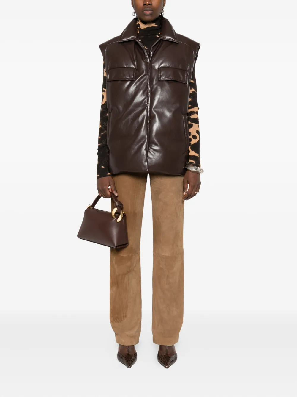 Nanushka Bodywarmer met opgestikte zak Bruin