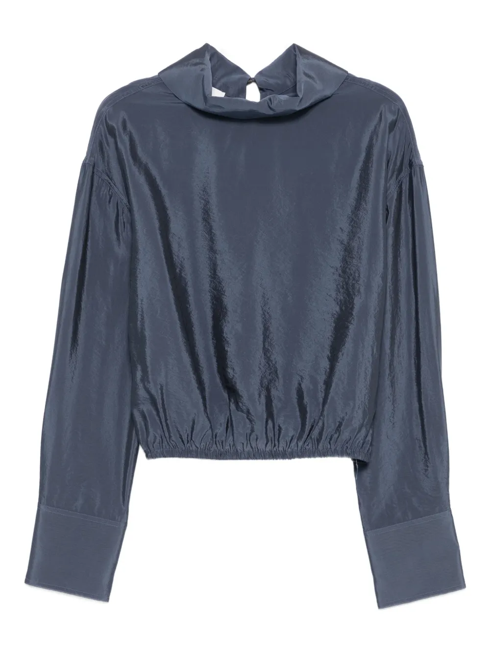 Nanushka High-neck Blouse In Blue