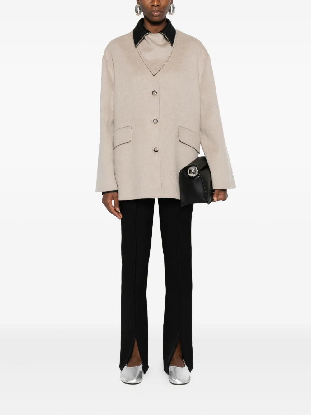 Nanushka Jaqueta com gola em couro | Jaqueta oversized | Image 2