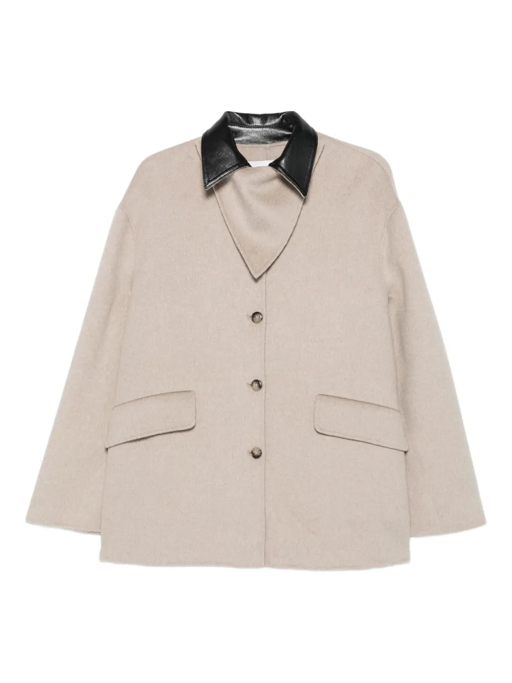 Nanushka Jaqueta com gola em couro | Neutro | Image 1