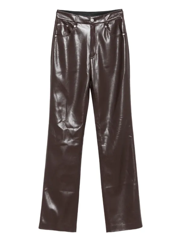 Nanushka アニマルフリーレザーパンツ | ブラウン | FARFETCH JP