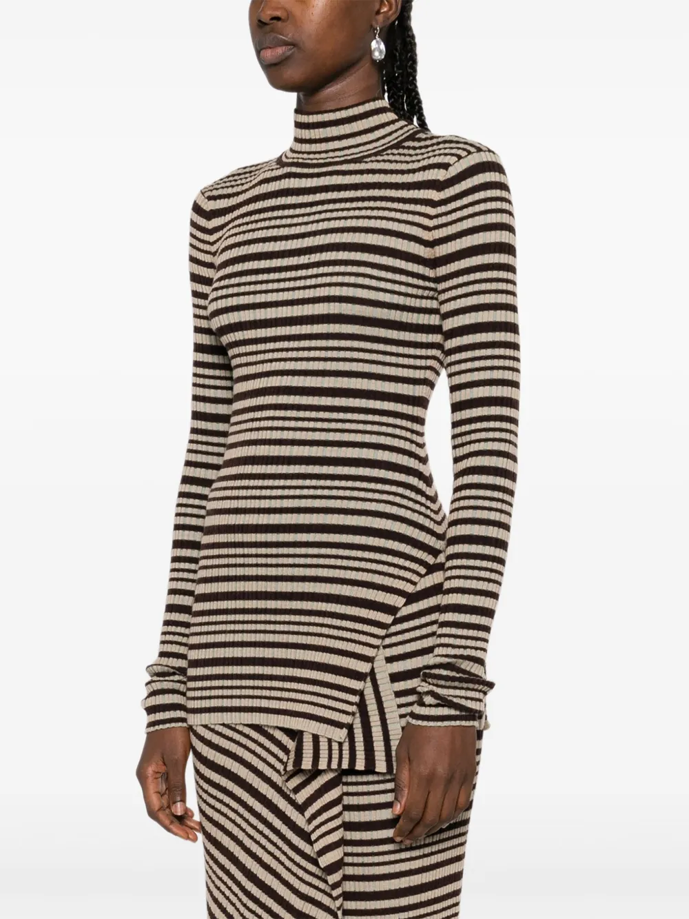 Nanushka Gestreept T-shirt Zwart