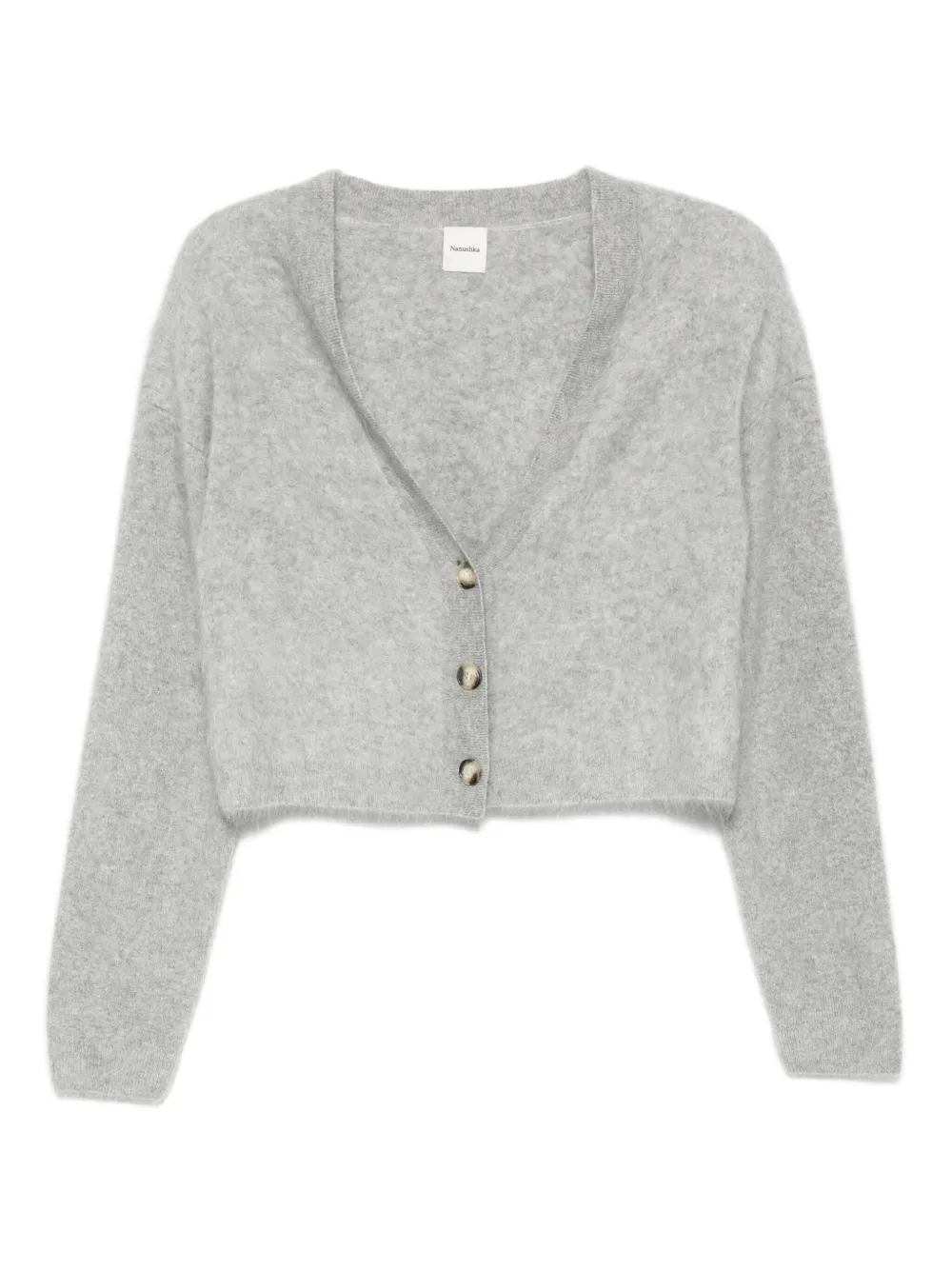 Nanushka Button-front Cashmere Cardigan In Gray