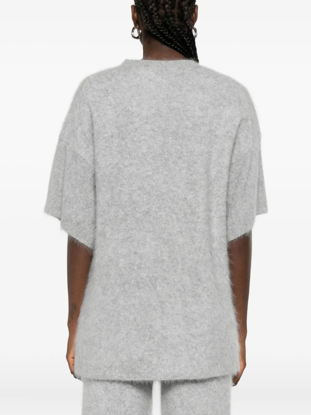 Nanushka Gebreid kasjmier T-shirt met korte mouwen Grijs