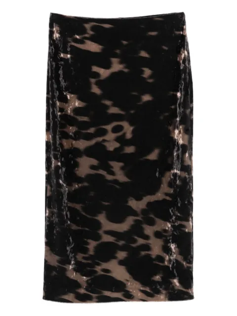 Nanushka velvet print pencil skirt