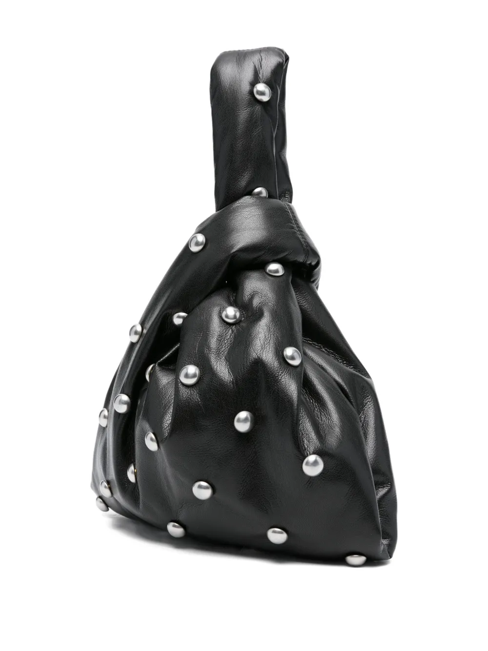 Nanushka Kleine geknoopte clutch verfraaid met studs - Zwart