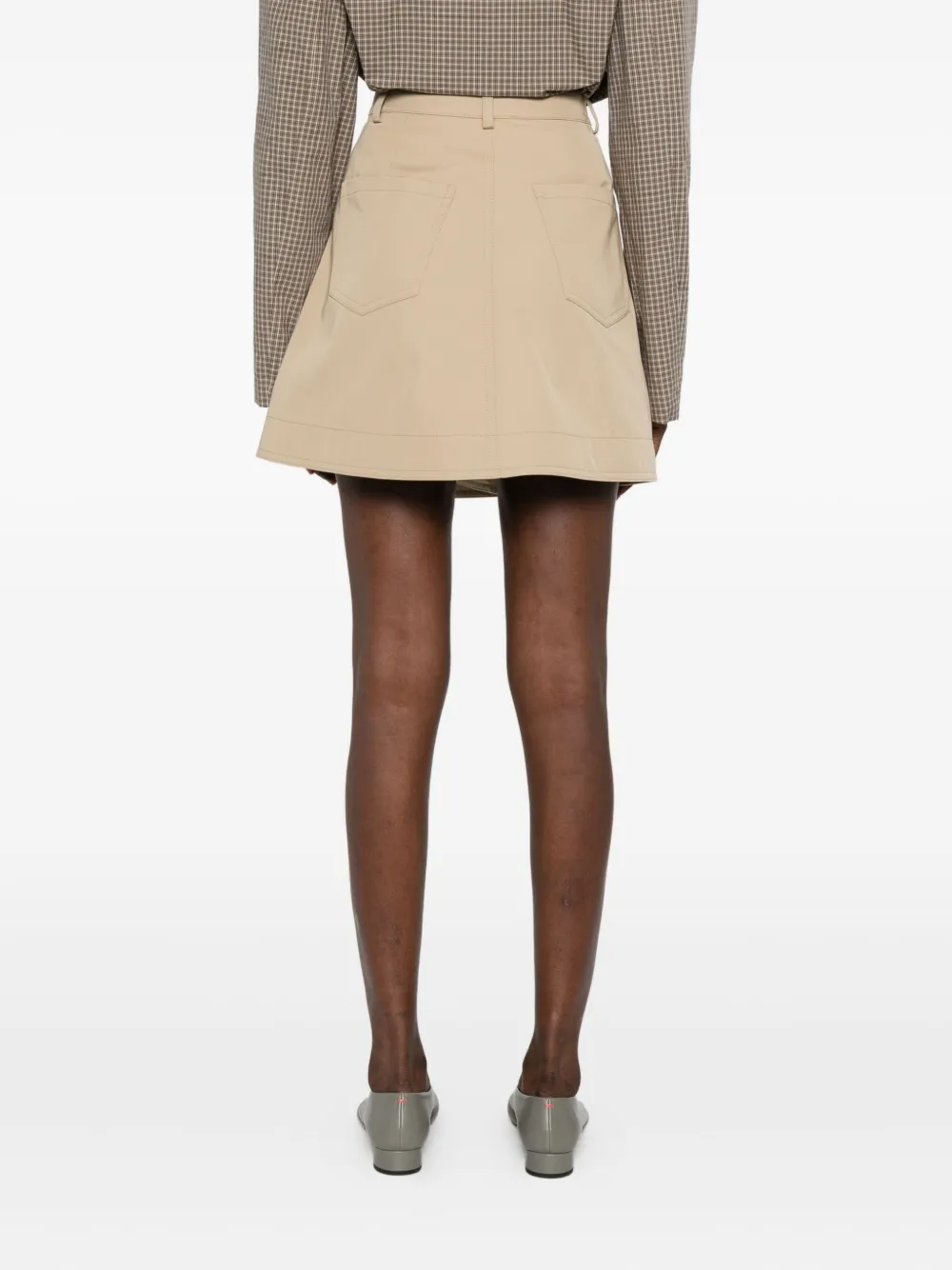 Nanushka Draped Zip-detail Mini Skirt In Neutral