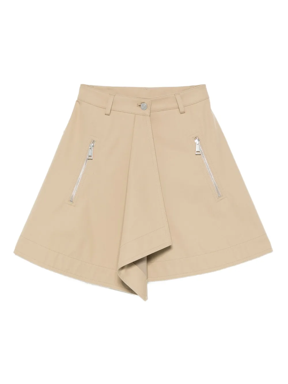 Nanushka Draped Zip-detail Mini Skirt In Neutral