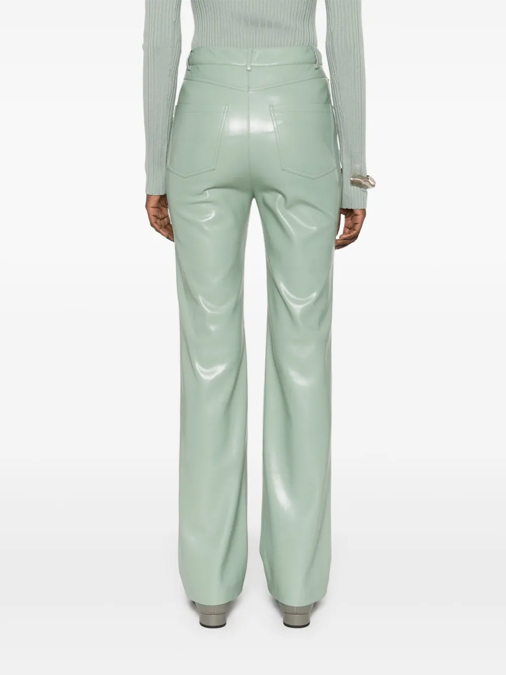 Nanushka Broek van imitatieleer met vijf zakken Groen