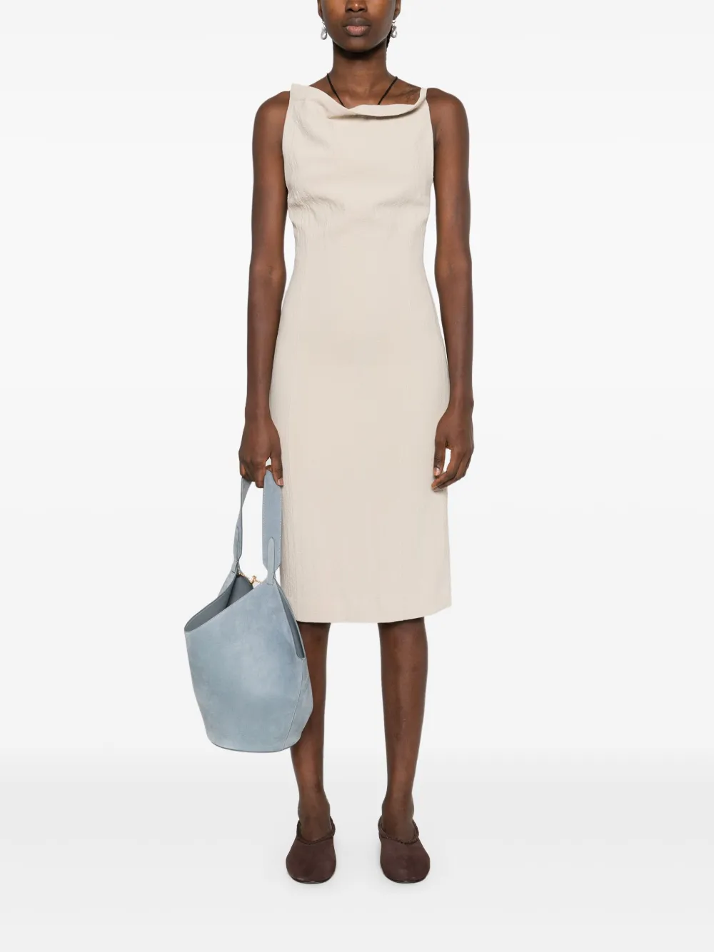 Nanushka Midi-jurk met vierkante hals - Beige