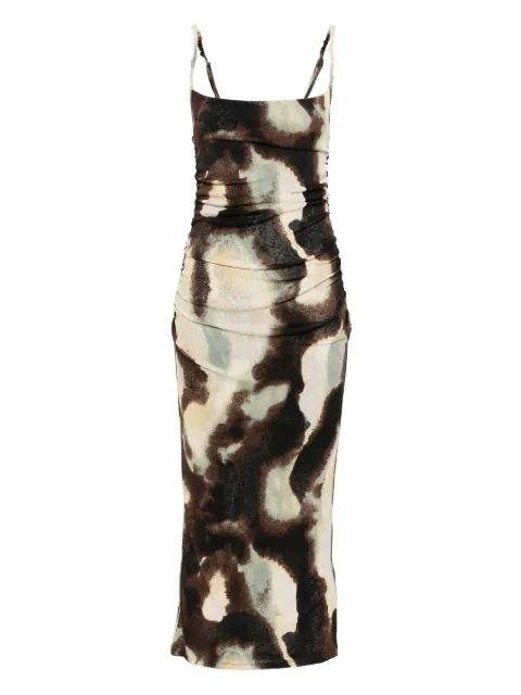 Nanushka vestido midi con detalle fruncido