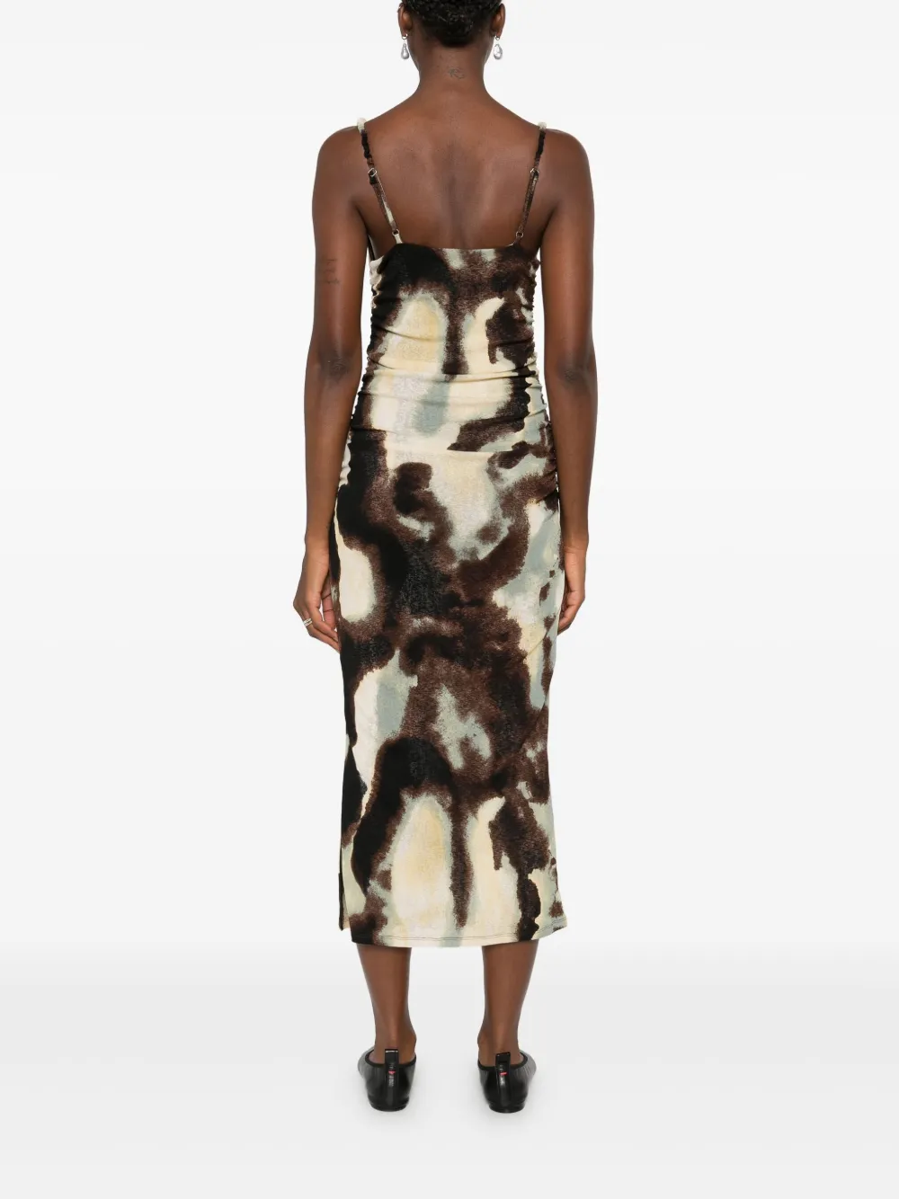 Nanushka Midi-jurk met ruches Groen