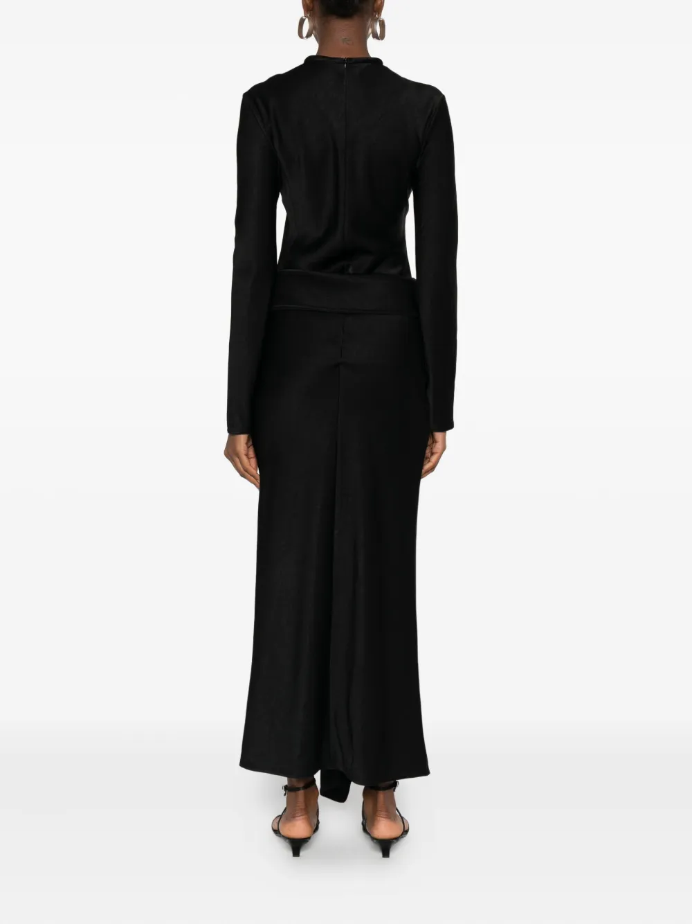 Nanushka Crew-neck Draped Maxi Dress In Black