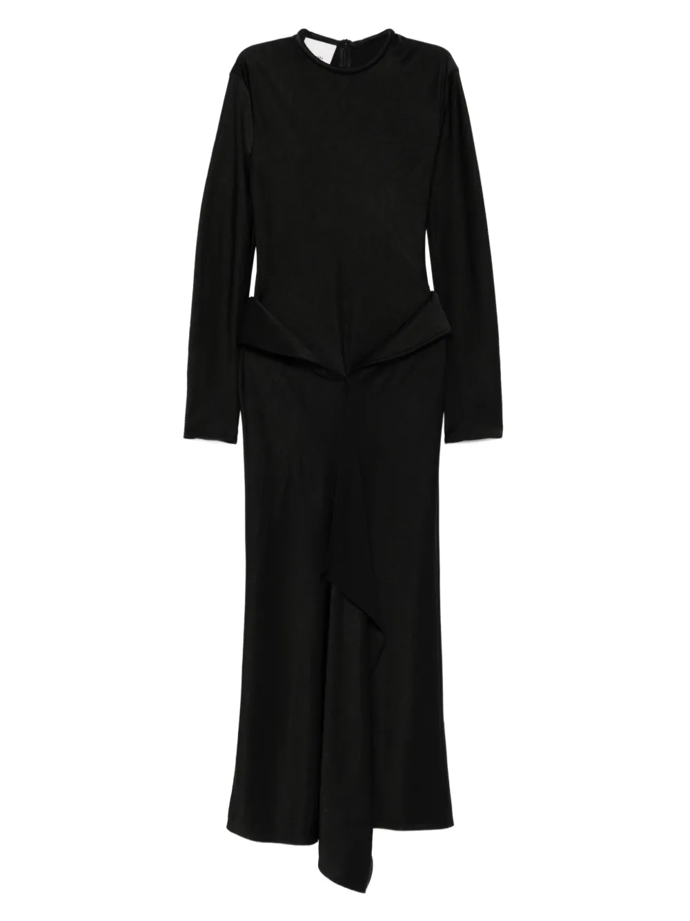 Nanushka Crew-neck Draped Maxi Dress In Black