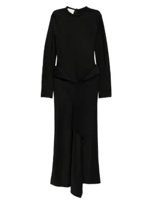 TOTEME knot-detail Satin Dress | Black | FARFETCH