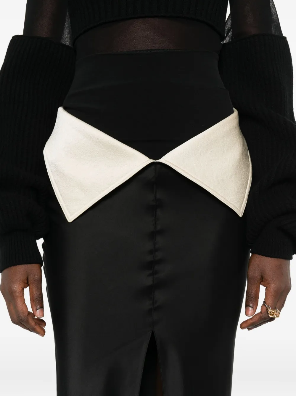 Nanushka Maxi-rok met omgeslagen tailleband Zwart